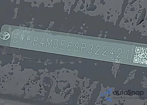 2025 Toyota Corolla Le from USA, damaged, VIN 5YFB4MDE6SP322421